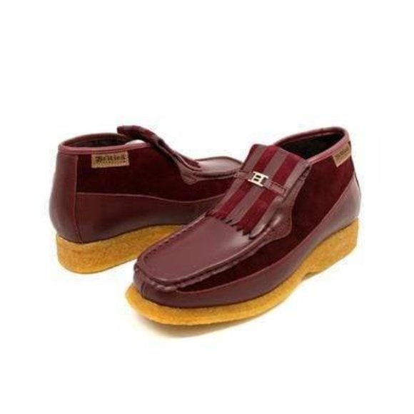 British Walkers Apollo Men's Burgundy Leather and Suede Crepe Sole